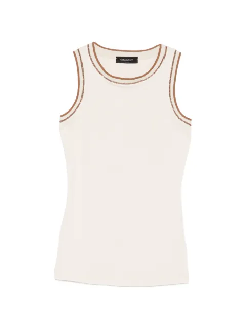 Fabiana Filippi contrast-trim sleeveless tank top Neutrals JED276F602M2030000