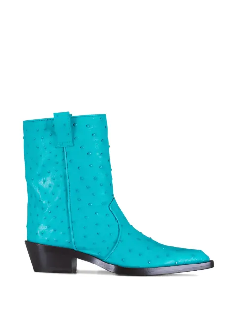 KHAITE ostrich short boots Blue F1115993655