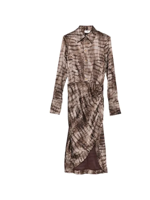 Elisabetta Franchi long sleeve midi dress Brown AB89261E2