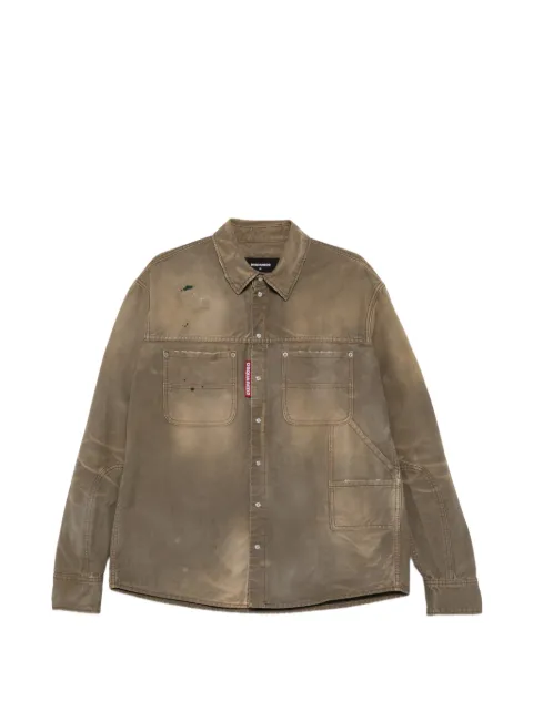 DSQUARED2 garment dyed carpenter shirt Green S74DM1029D35106
