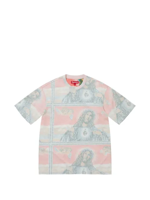 Supreme Jesus short-sleeved T-shirt Pink SU26863