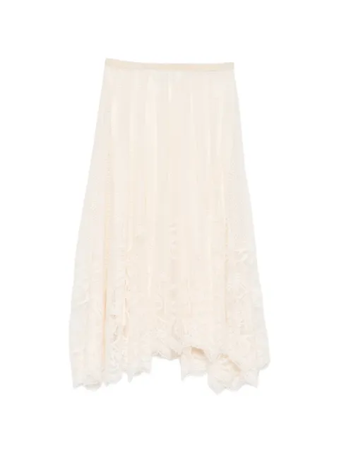 Fabiana Filippi Lace floral embroidered skirt Neutrals GND276F850M2170000