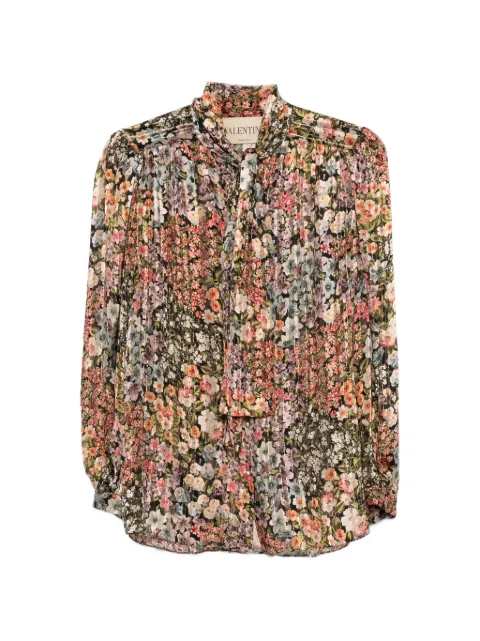 Valentino Garavani Après L'Hiver Allover Fiorellini pekin plissé shirt Pink BAB7Z9A08