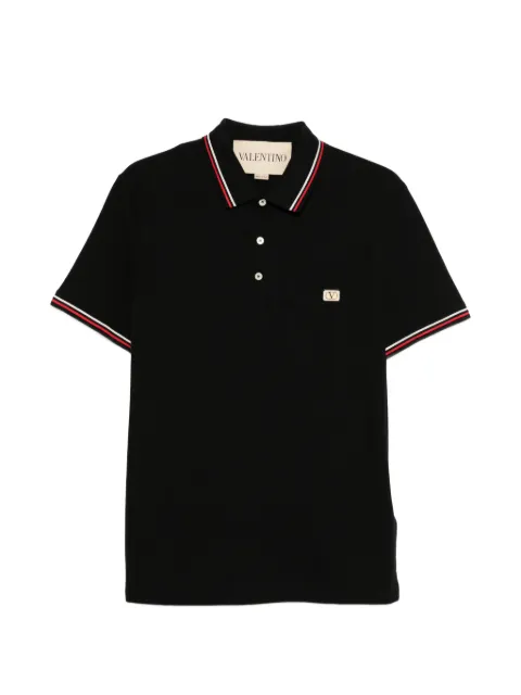 Valentino Garavani cotton piqué polo shirt with Vlogo patch Black VMH01KAQJ