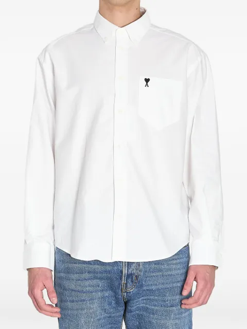 AMI Paris Ami de Coeur button-down pocket shirt White HSH822CO0031