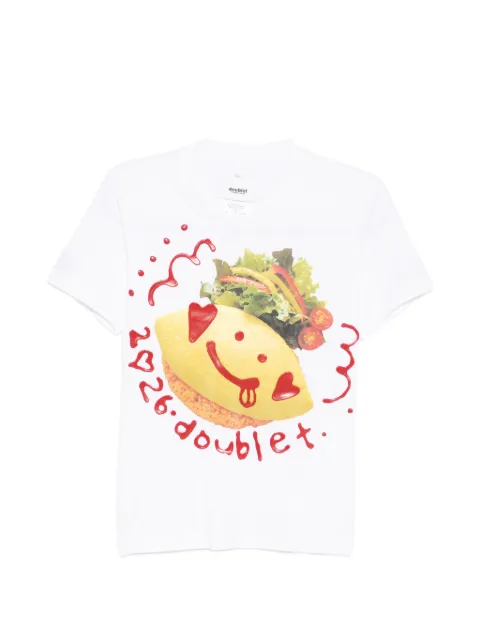Doublet printed message T-shirt White 26SS30CS42
