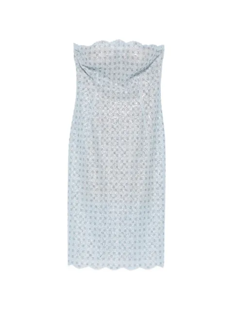 Ermanno Scervino floral strapless midi dress Blue D482Q363CTEQFB4811