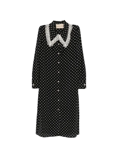 Valentino Garavani polka-dot midi shirt dress Black BVAHV79DW