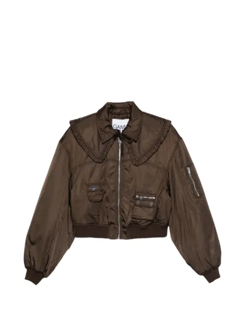 Autry ruffled-detail pocket jacket Brown A1010046