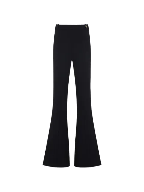 Elisabetta Franchi logo-charm crepe trousers Black PA16961E2