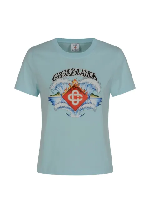 Casablanca printed short-sleeve T-shirt Blue WSP26JTS02005