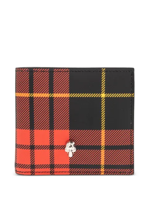 Alexander McQueen skull-detail tartan-pattern wallet Red 8585911MAD3