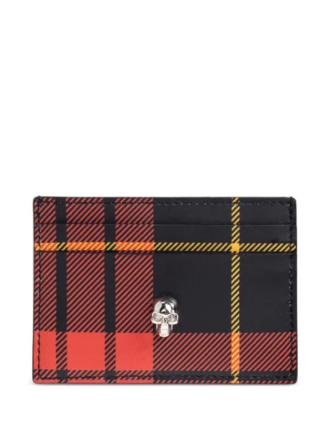 Alexander McQueen tartan skull cardholder Black 8565101MAD3