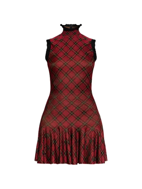 Alexander McQueen ruffled tartan mini dress Red 858338Q1BGE