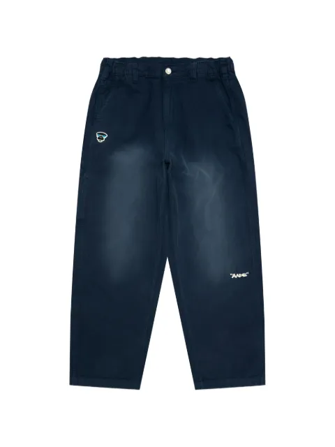 AAPE BY *A BATHING APE® elasticated embroidered trousers Blue APTD612XXQ
