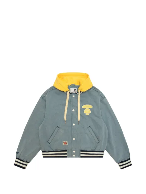 AAPE BY *A BATHING APE® hooded embroidered jacket Blue ALJ7778XXQ