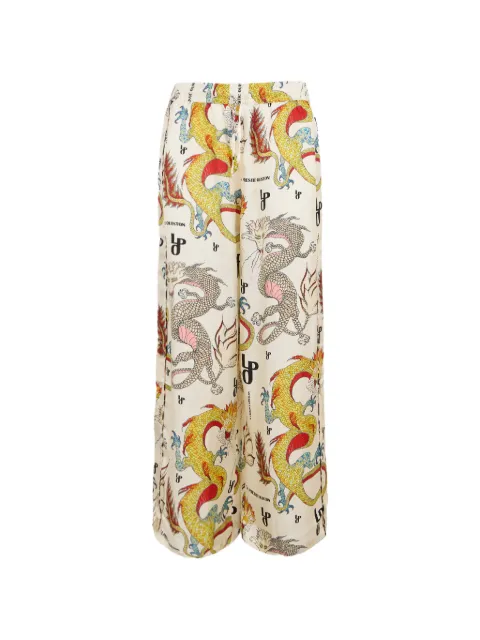 La Prestic Ouiston Giudecca dragon-print trousers Neutrals SP26WPA27A