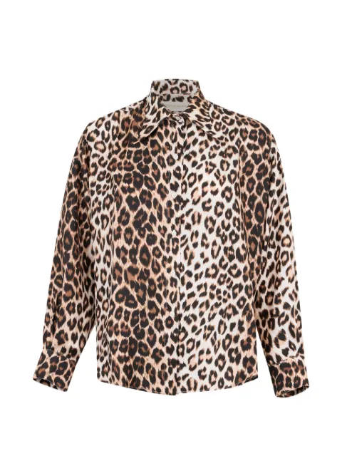 La Prestic Ouiston panther-print shirt Neutrals PERMWSH33A