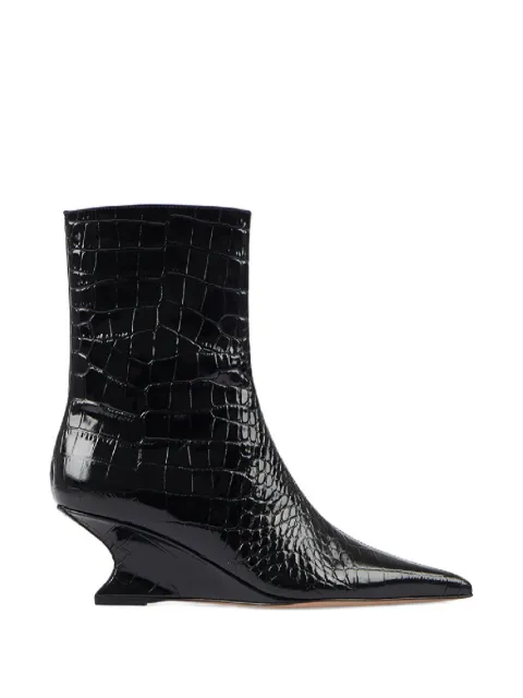 Paris Texas Nina crocodile-effect pointed boots Black PX1776XCOCO
