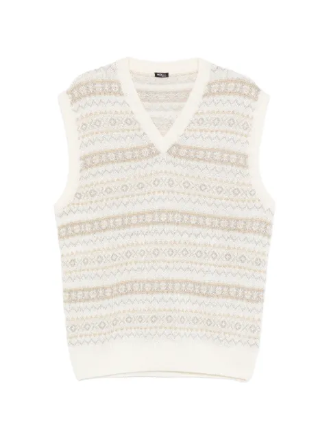 Kiton V-neck patterned vest Neutrals UMK099301001