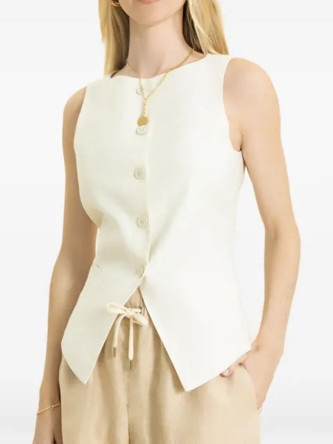 Eleventy boat-neck button top Neutrals M80GILM02TES0M06