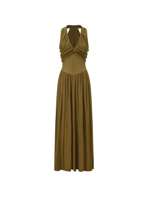 OUDE WAAG V-neck maxi dress Green OW26RSDS03T2GR540