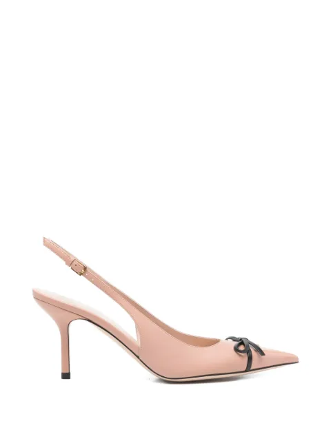 Valentino Garavani Bepointy slingback pumps in patent leather and kidskin 80mm Pink WS0LQ1DAL
