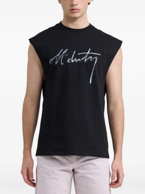 Off Duty Destroyed Muscle tank Black ODF25T19753