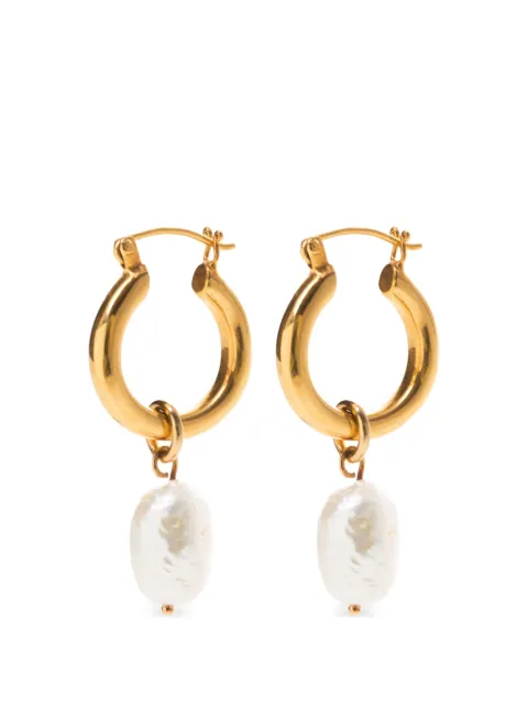 FREYA ROSE baroque pearl mini hoops earings Gold GOLDMINIHOOPSBAROQUEPEARLS