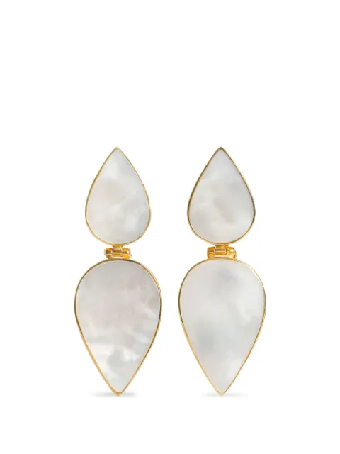 FREYA ROSE mother pearl drop earrings Gold WARRIORESSMOTHEROFPEARLGOLDPEARDROPEARRINGS
