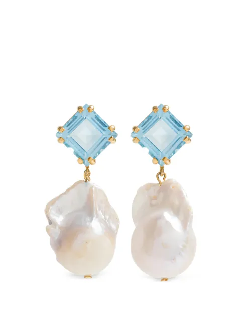 FREYA ROSE topaz baroque drops earrings Gold BLUETOPAZBAROQUEDROPS