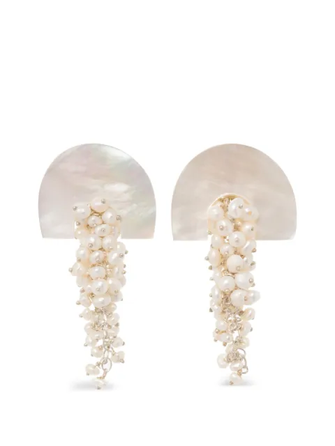 FREYA ROSE Hakuro midi pearl earrings White HAKUROSILVERMIDI