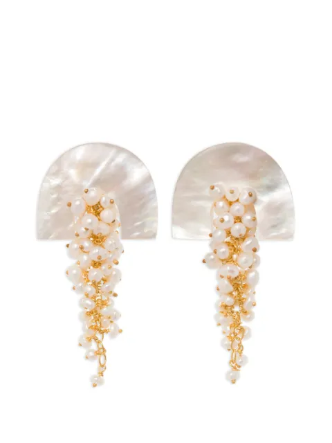 FREYA ROSE Hakuro Midi pearl gold earrings White HAKUROGOLDMIDI