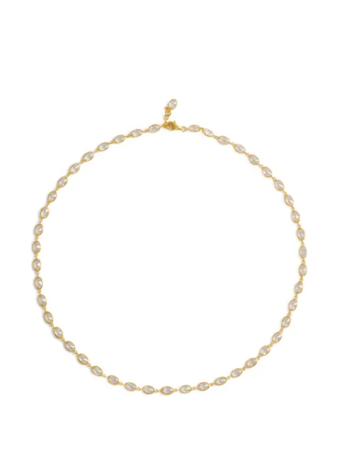 FREYA ROSE oval crystal framed necklace Gold OVALCRYSTALFRAMEDNECKLACE