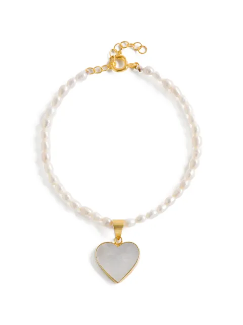 FREYA ROSE heart-pendant bracelet Gold RICEPEARLBRACELET