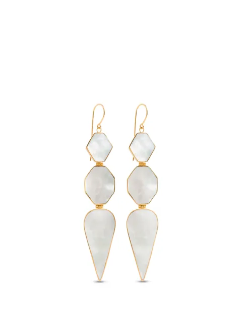 FREYA ROSE Warrioress Mother of Pearl earrings Gold WARRIORESSMOTHEROFPEARLEARRINGS