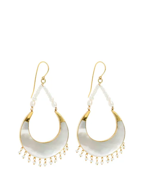 FREYA ROSE Warrioress Luna mother-of-pearl earrings Gold WARRIORESSLUNAEARRINGS
