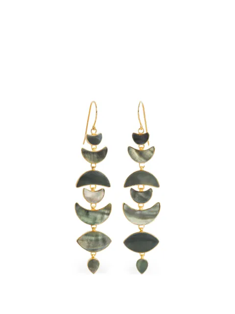 FREYA ROSE Warrioress Moon drop-design earrings Gold WARRIORESSNOIRMOONDROPS