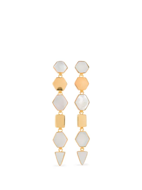 FREYA ROSE Warrioress geometric armour drops earrings Gold WARRIORESSARMOURDROPS