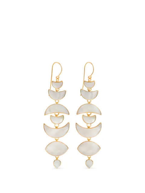 FREYA ROSE Warrioress Moon drop-desgin earrings Gold WARRIORESSMOONDROPS