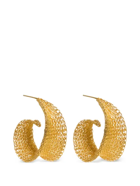 FREYA ROSE Weave Curled Hoops earrings Gold GOLDWEAVECURLEDHOOPS
