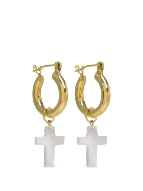 FREYA ROSE detachable cross hoop earrings Gold GOLDMINIHOOPCROSS