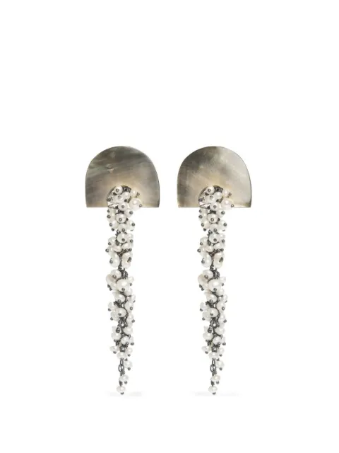 FREYA ROSE Hakuro drop-design earrings Grey HAKUROLONGDROPS