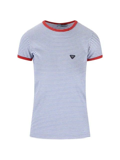 Prada striped jersey T-shirt Blue 39658SOOO186H