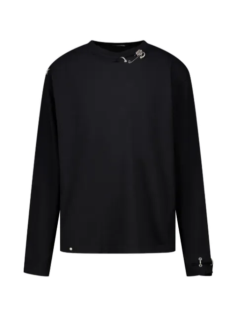 We11done piercing-detail longsleeve T-shirt Black WDTT026745UBK