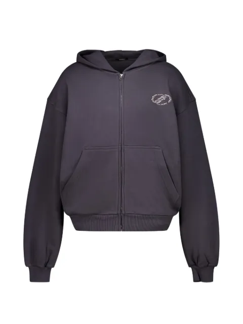 We11done Se11done rhinestone-embellished zip-up hoodie Grey WDTJ026818UCH