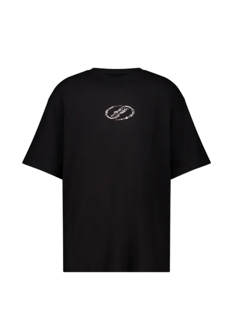 We11done rhinestone-embellished T-shirt Black WDTT026759UBK00BLACK