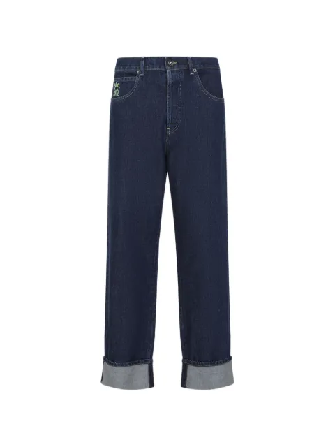 Marni cuffed embroidery denim jeans Blue PUJU0120S1USCY75