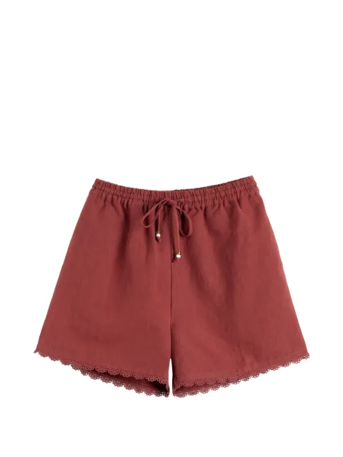 Chinti & Parker scallop-trim shorts Red PSS2605SIENNA