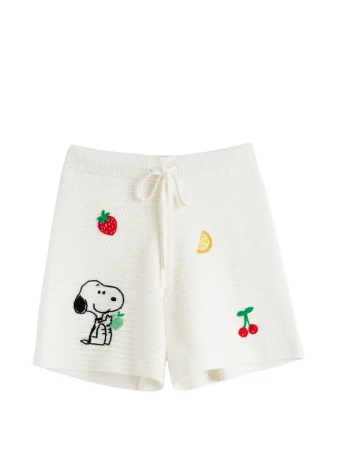 Chinti & Parker Snoopy cotton crochet shorts White KSS2672CREAM